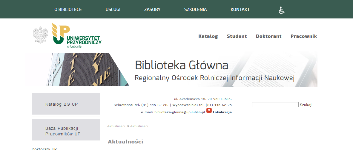 Strona internetowa dla studentów